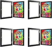Children's Art Frames, Children's Artwork Display Frame A4 Front Opening Children's Art Project Wooden Frame, Display or Store Your Children's Drawing Crafts (Color : Black 4pc)