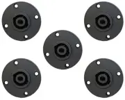 5 pack 4 wire conductor speakon compatible chassis panel mount connector jack