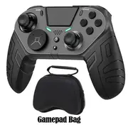 Controller For PS4 PS3 PS Playstation 4 3 PC Control Wireless Bluetooth Mobile Android TV Gamepad Gaming Game Pad Joystick Phone Black with Bag