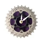 Handmade Desk Clock - Purple Bicycle Cassette Gear - Made from Recycled Parts