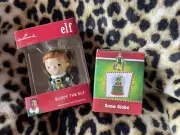 ELF Snow Globe and Elf Christmas Ornament NEW