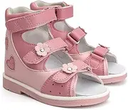 [princepard] Orthopedic Sandals for girls with Hollowed Out Heart Pattern,High-top AFO Shoes with Arch and Ankle Support