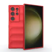 For Samsung Galaxy S24 Ultra Case, Wavy Shield, Grippy Shielding Cover, Red