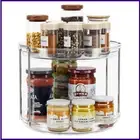 2Tier Lazy Susan Turntable Organizer 9.25'' Rotating Spice Rack Organization for