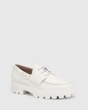 Fiorentina Optic White Leather Chunky Sole Brogue