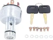 Ignition Starter Switch with Key, Zinc Alloy Excavator Ignition Switch, Quick Response Key Switch for Tractor Trailer, Heavy Machinery Parts