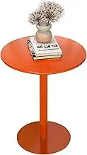 High Top Table for Kitchen, Dining Room, Bistro, Cocktail, Orange | Round Side Table Bistro Pub Table with Metal Base, Small Coffee Table Living Room Tables(48x72cm)