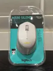 NEW--Logitech M330 Silent SILVER Wireless-USB Optical Scroll Mouse