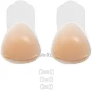 [XCSJ] Silicone Adhesive Bra Push Up Invisible Bra Large Sizes, Strapless Invisible Breast Lift Up Reusable Adhesive Bra Strapless Adhesive Bra for Evening Dress, Wedding Dress, Backless