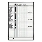 Quartet Magnetic Employee In/Out Board Porcelain 24 x 36 Gray/Black Aluminum