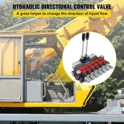 Hydraulic Control Valve Backhoe 6 Spool 11 GPM G1/2 Port Heavy Duty