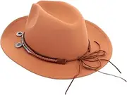 [GAROZATION] Woolen Hat Wool Hat Womans Hat Wide Brim Straw Hat Women Belt Buckle Fedora Hat Knit Hat for Women Fedora Hats for Women Fashionable Woolen Cap Wool Beret Hat Khaki Felt