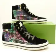 NEW KEDS For Kate Spade K Double Up Hi Top Sneakers Kids 4 M Black Multi Color