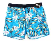 Volcom Blue Floral Beach Bunch Trunk 17" Swim Shorts Trunks Men's L