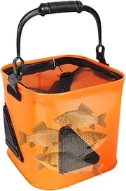 Live Bait Bucket | Foldable Fish Transport Container with Wider Handle,Multi-Functional Fish Storage Tackle Boxes for Transport Kayaks Camping Car Shack Swamp