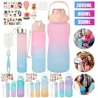 3X Water Bottle with Straw BPA-free Water Bottle Reusable Time Stamp Leakproof༄