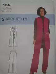 Pants and Vest size 20w-28w Simplicity 9184 Sewing Pattern