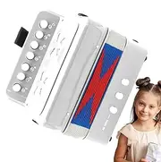 Button Accordion, Musical Toys Accordion for Handheld, Portable Keys 7 Keys Small Accordion for Beginners, Boys and Girls Aged 3 and Up, Birthday Gift