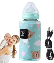 Bottle Warmer for Breastmilk - 3 Temp Adjustable USB Milk Warmer,Lightweight Breastmilk Heaters, Protective Sleeve for Outdoor