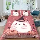 Bedding Suit Happy Halloween Comforter Cover Set Pumpkin Ghost Witch33