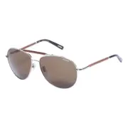 Chopard Schb36v 579z Aviator Unisex Silver Polarized Sunglasses 60mm