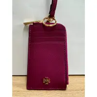 在飛比找蝦皮購物優惠-TORY BURCH EMERSON 防刮皮革拉鍊零錢包證件