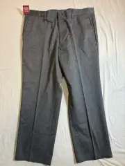 Dockers Men's Individual Fit Classic Khaki Flat Front Pants 38x29 NEW Gray