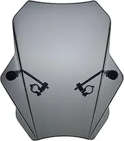 FATECIM 15.5" Smoke Motorcycle Windscreen Windshield Motorbike Wind Deflector Flyscreen Universal for Harley Davidson Honda Kawasaki Suzuki Triumph Yamaha Indian Victory with 7/8" or 1" Handlebars