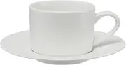 Maxwell & Williams White Basics Straight Cup and Saucer, 230ml Capacity (Set of 4)
