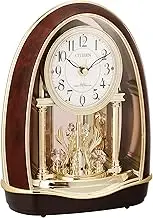 Rhythm Citizen 4RN414-023 Table Clock, Radio Clock, Analog, Hourly Time, Melody, 12 Songs, Brown