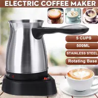 在飛比找蝦皮購物優惠-電動咖啡機不銹鋼便攜式希臘咖啡壺電動摩卡壺辦公室咖啡壺