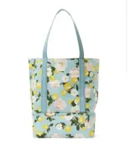 Victoria Secret Cooler Tote Bag Swim Picnic Beach Lemons Blue Large logo NWT