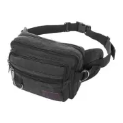 LARGE CANVAS BUM BAG Wallet Waist Pouch Travel Pocket Belt Storage in Black