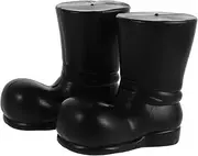 Generic Mini Santa Claus Shoes Black 2 Pieces for Holiday Decor Craft Projects
