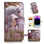 ( For iPhone 12 ) Wallet Flip Case Cover PH26275 Unicorn Mum Baby