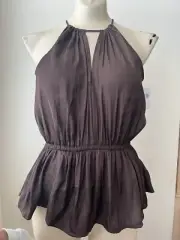 NWT old Navy Women’s SMALL Brown Waistband Thin Shiny Tank Top