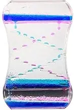 Hourglass Timer Liquid Motion Bubble Drip Oil Hourglass Timer Clock Kids Toy Home Decor Gift Hourglass (Size : Blue Pink)