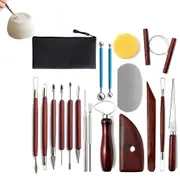 18PCS Clay Sculpting Tools Basic Pottery Tool Kit With Tool Bag Modeling Clay Sculpting Tools