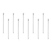 Metal Cocktail Toothpicks Cylinder Drink Picks Cocktail Skewers 10Pcs (Silver)