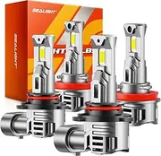 SEALIGHT 9005 H11 Fog Bulbs with 30000LM Super Bright,6500K White Light, 1:1Mini Design Fog Light Bulbs,3 Mins Plug-N-Play, Pack of 4