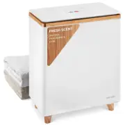 SereneLife Rectangular Towel Warmer Bucket - Large Capacity (Natural Wood)