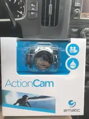 New Ematic EVH625BL AVI Video Recording ActionCam HD with Post & Helmet Mount
