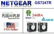 2x Quiet Replacement Fans for Netgear GS724TR Gigabit Switch