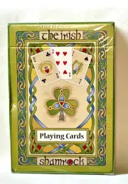 Celtic Playing Cards Irish Weave Emblems Ireland NIB Shamrock, Claddagh, Harp