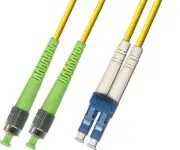 20M (65.6ft) OS2 FC/APC to LC/UPC Fiber Optic Cable Duplex Singlemode 9/125