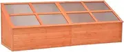 Wooden Garden Portable Greenhouse Cold Frame with Transparent Lid, Wood Open Bottom Raised Plants Bed, Raised Planter Box Protection, Indoor & Outdoor Mini Green House, 180x57x62 cm