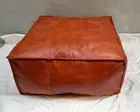 Genuine Brown Square Pouffe Ottoman Moroccan Pouf Footstool New