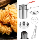 Deep Fryer Pot with Strainer Basket Stainless Steel Deep Frying Pot Oil veYap