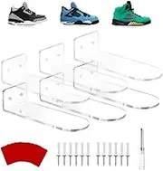 Floating Shoe Rack,Acrylic Clear Wall Mounted Shoe Display Shelf,Display Shoe&Sneaker Collectible Mini Shoe Rack For Gaming Room Room Decor For Men (6)
