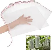 Kikhope 50Pcs 18"x12" Fruit Protection Bags, Garden Netting Bags with Drawstring, Fruit Netting Bags, Fruit Tree Bags, Netting Barrier Bags for Protecting Fruits and Vegetables